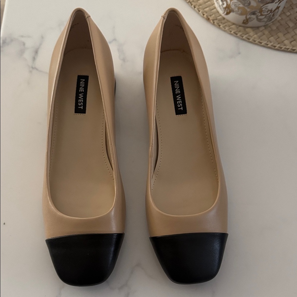 Nine West Beige and Black Heels